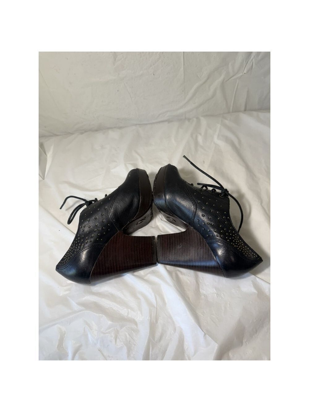 Frye Black Leather Studs Open Toe Chelsea Ankle Booties Size 8M - Picture 9 of 15